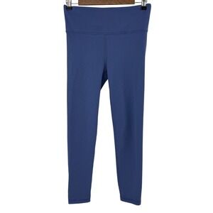 GapFit Womens High Waisted Ribbed Athletic Leggings Blue See Measurements